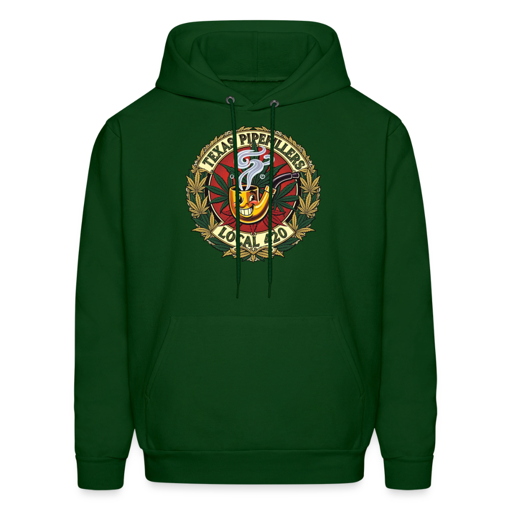 TEXAS PIPEFILLERS LOCAL 420 F.B DESIGN Men's Hoodie - forest green