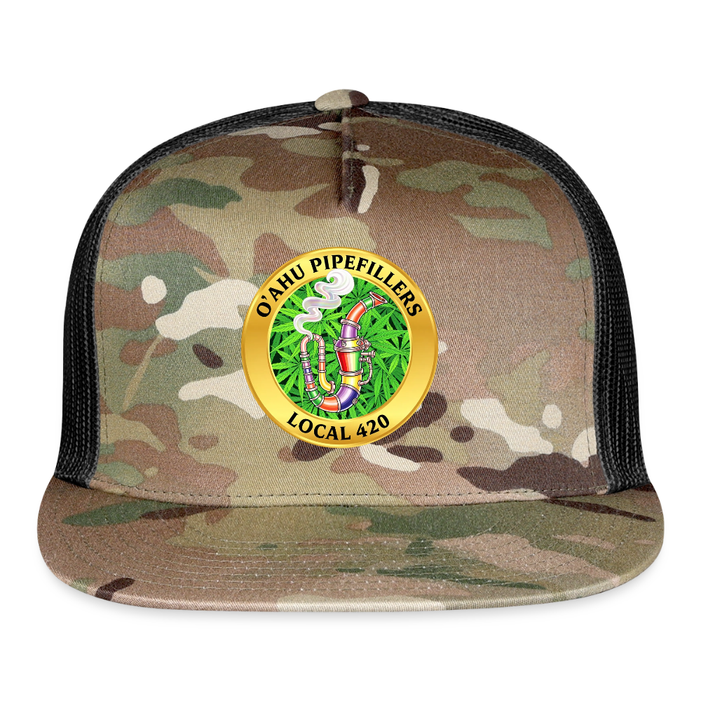 O'AHU PIPEFILLERS LOCAL 420 CAMO Trucker Hat - MultiCam\black