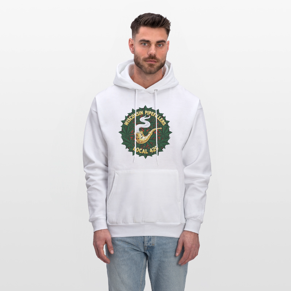 WISCONSIN PIPEFILLERS LOCAL 420 Men's Hoodie - white