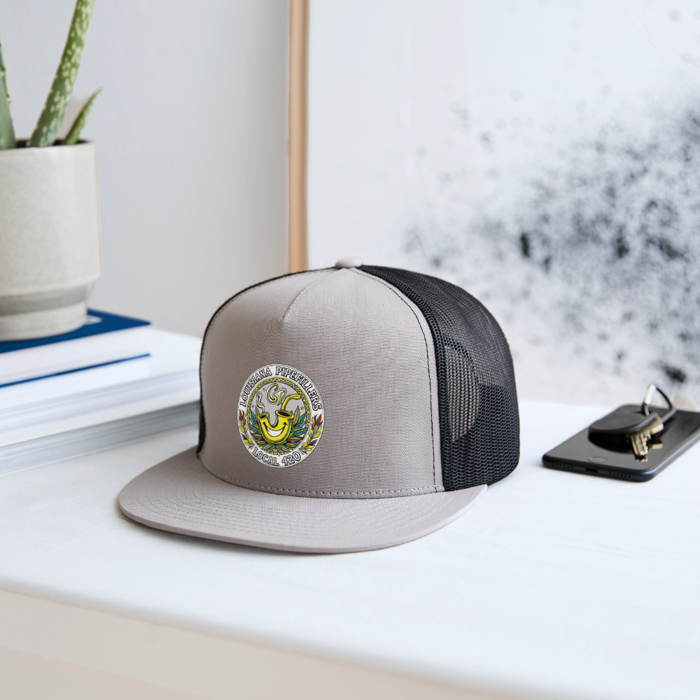 LOUISIANA PIPEFILLERS LOCAL 420 Trucker Hat - gray/black