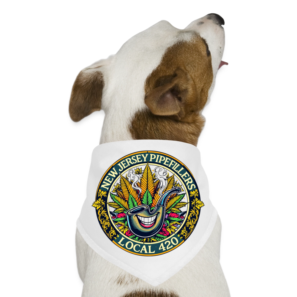 NEW JERSEY PIPEFILLERS LOCAL 420  Dog Bandana - white