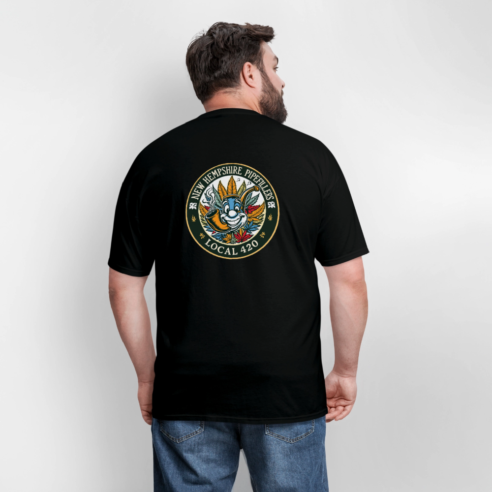 NEW HEMPSHIRE PIPEFILLERS LOCAL 420 2 EMBLEM Men's T-Shirt - black