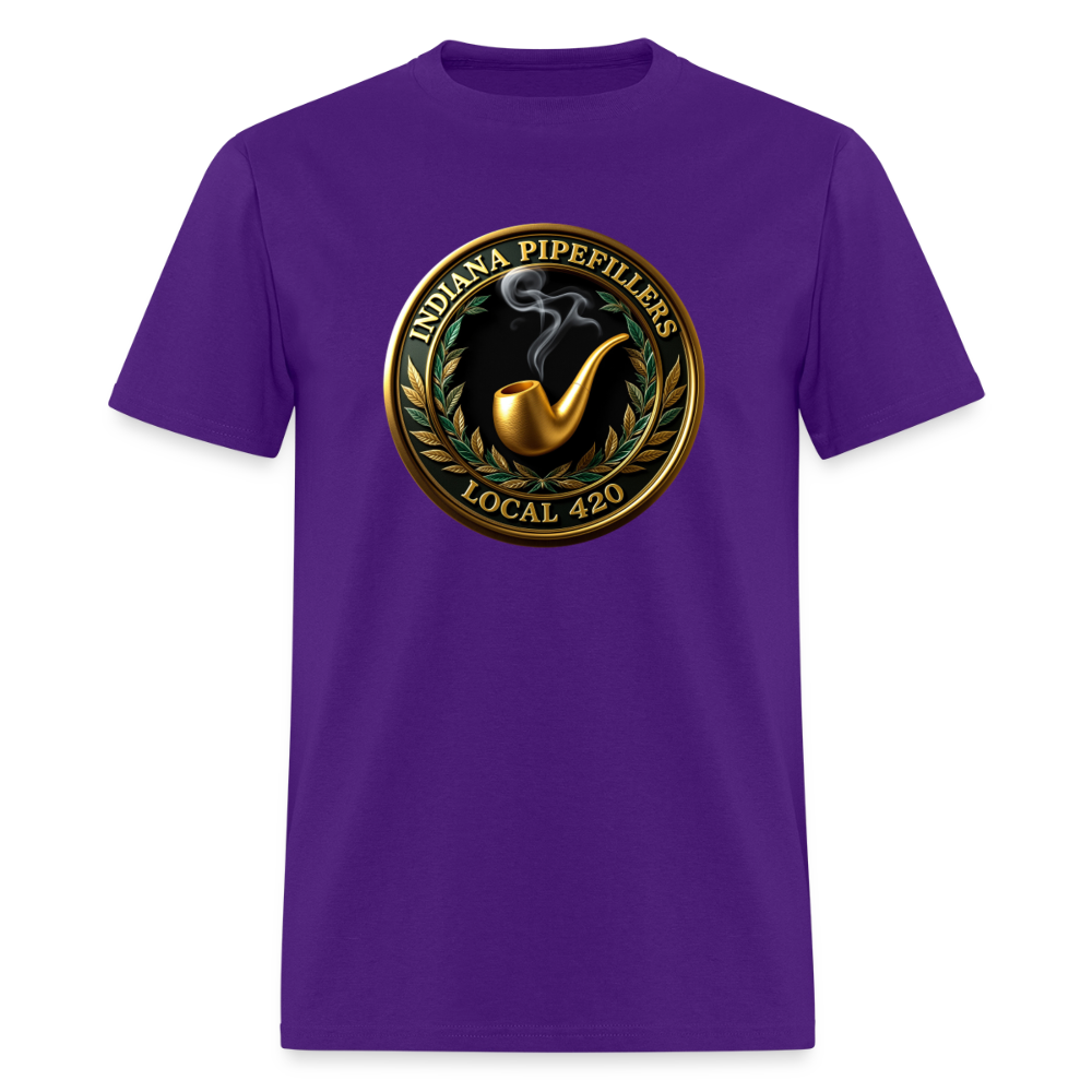 INDIANA PIPEFILLERS LOCAL 420 F/B DESIGN Men's T-Shirt - purple