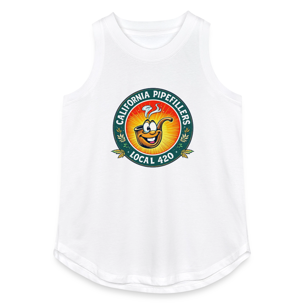 CALIFORNIA PIPEFILLERS LOCAL 420 Women's Relaxed Tank Top - white