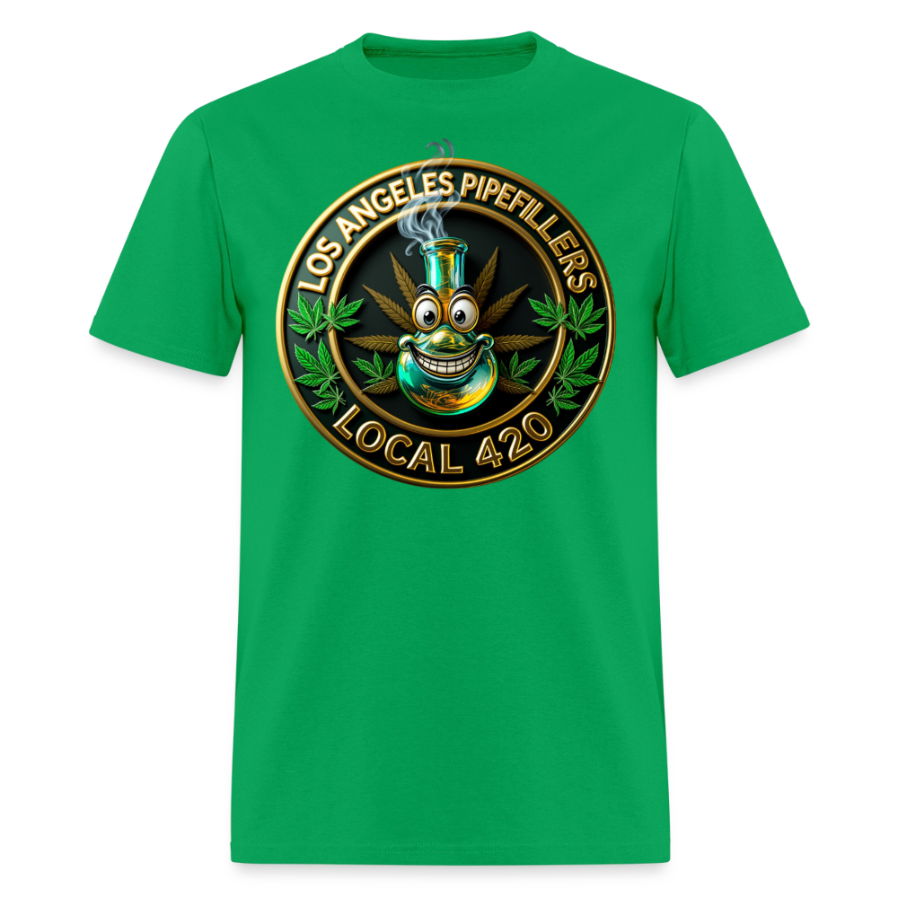 LOS ANGLES PIPEFILLERS LOCAL 420 Men's T-Shirt - bright green