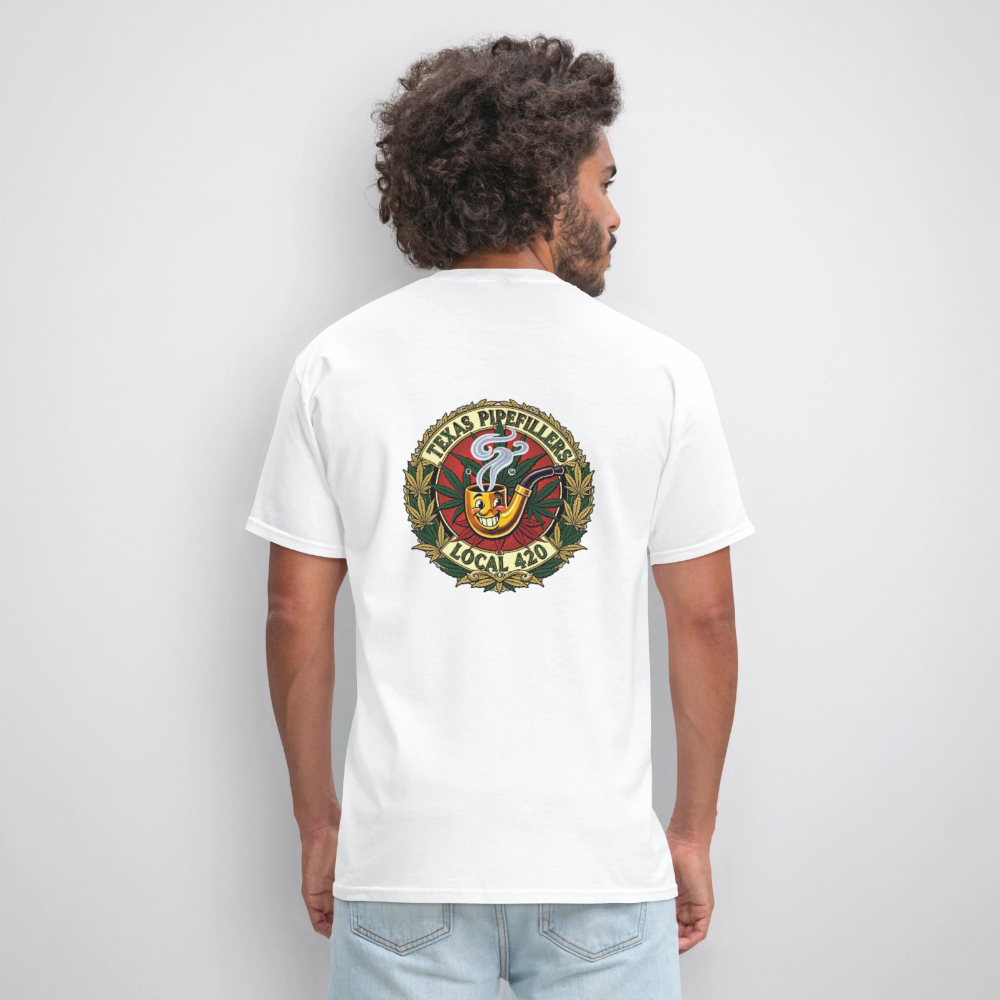 TEXAS PIPEFILLERS LOCAL 420 F.B DESIGN Men's T-Shirt - white