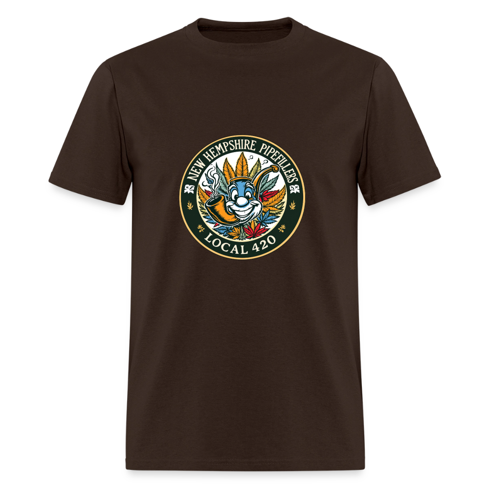 NEW HEMPSHIRE PIPEFILLERS LOCAL 420 Men's T-Shirt - brown