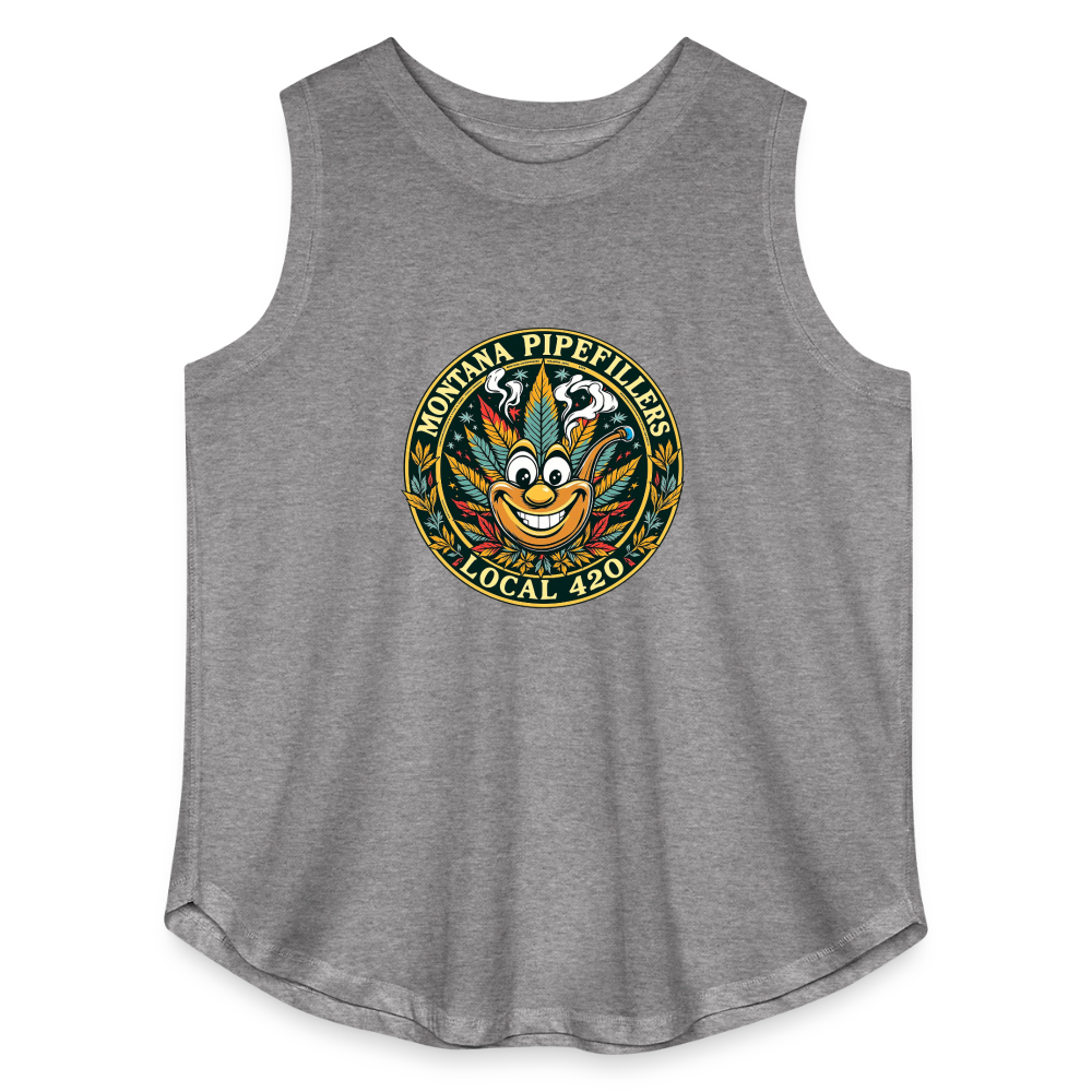 MONTANA PIPEFILLERS LOCAL 420 Women's Curvy Relaxed Tank Top - granite heather 