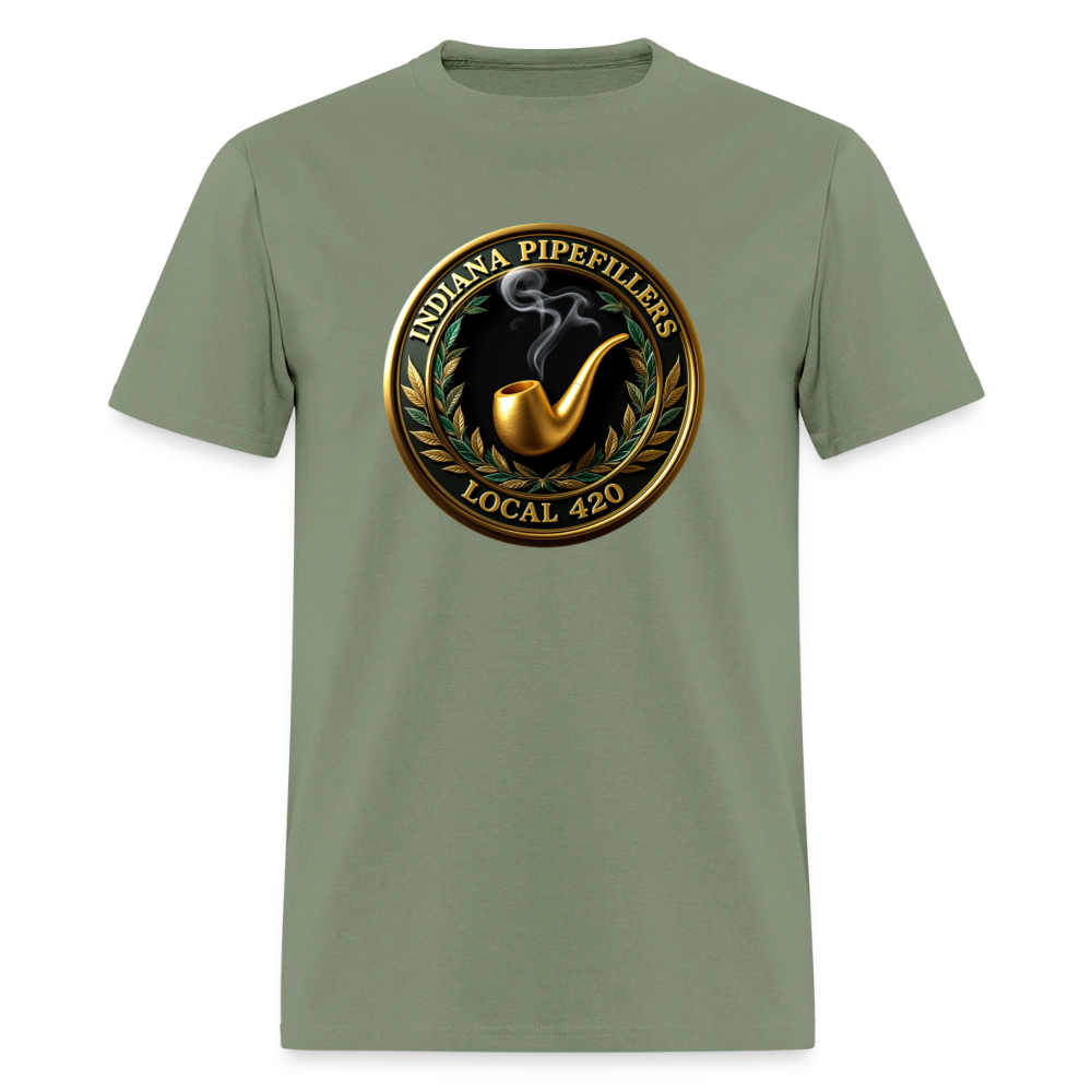 INDIANA PIPEFILLERS LOCAL 420 F/B DESIGN Men's T-Shirt - military green