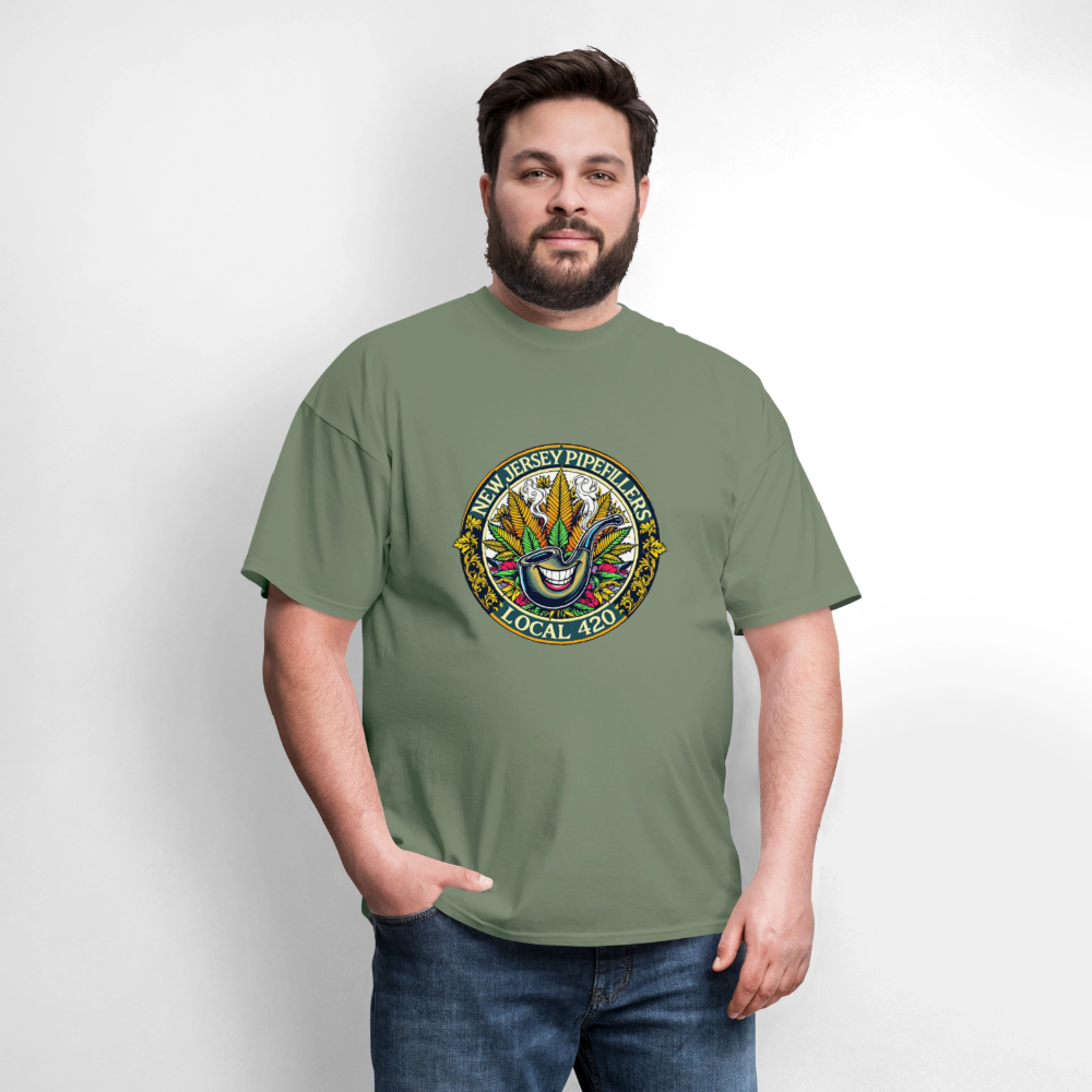 NEW JERSEY PIPEFILLERS LOCAL 420  Men's T-Shirt - military green