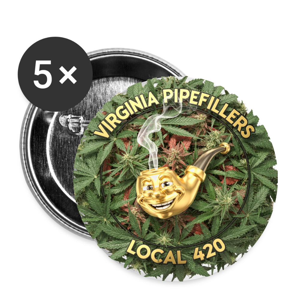 VIRGINIA PIPEFILLERS LOCAL 420 Union Buttons small 1'' (5-pack) - white