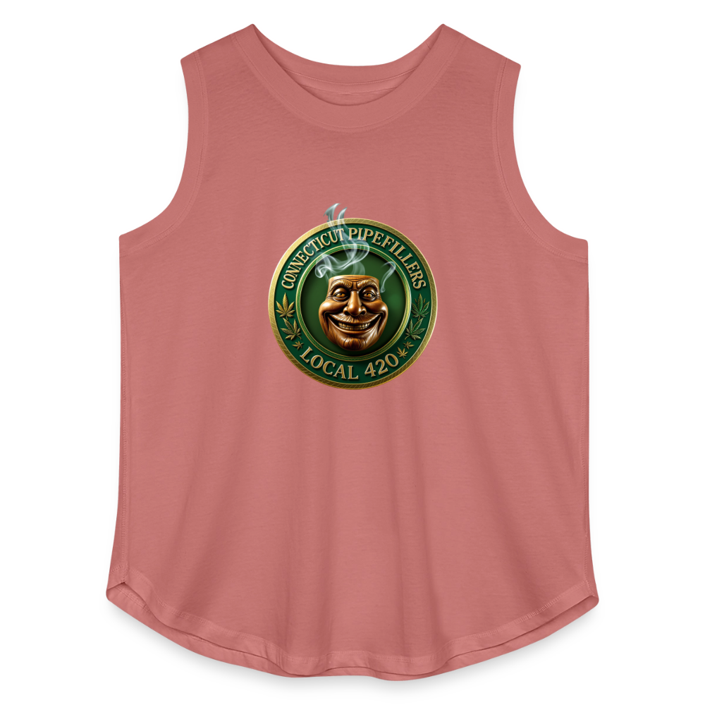 CONNECTICUT PIPEFILLERS LOCAL 420 Women's Curvy Relaxed Tank Top - mauve