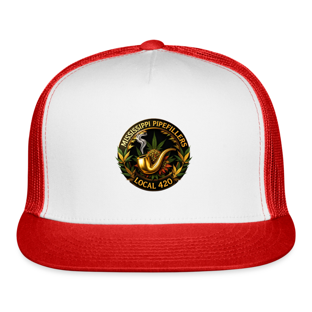 MISSISSIPPI PIPEFILLERS LOCAL 420 Trucker Hat - white/red