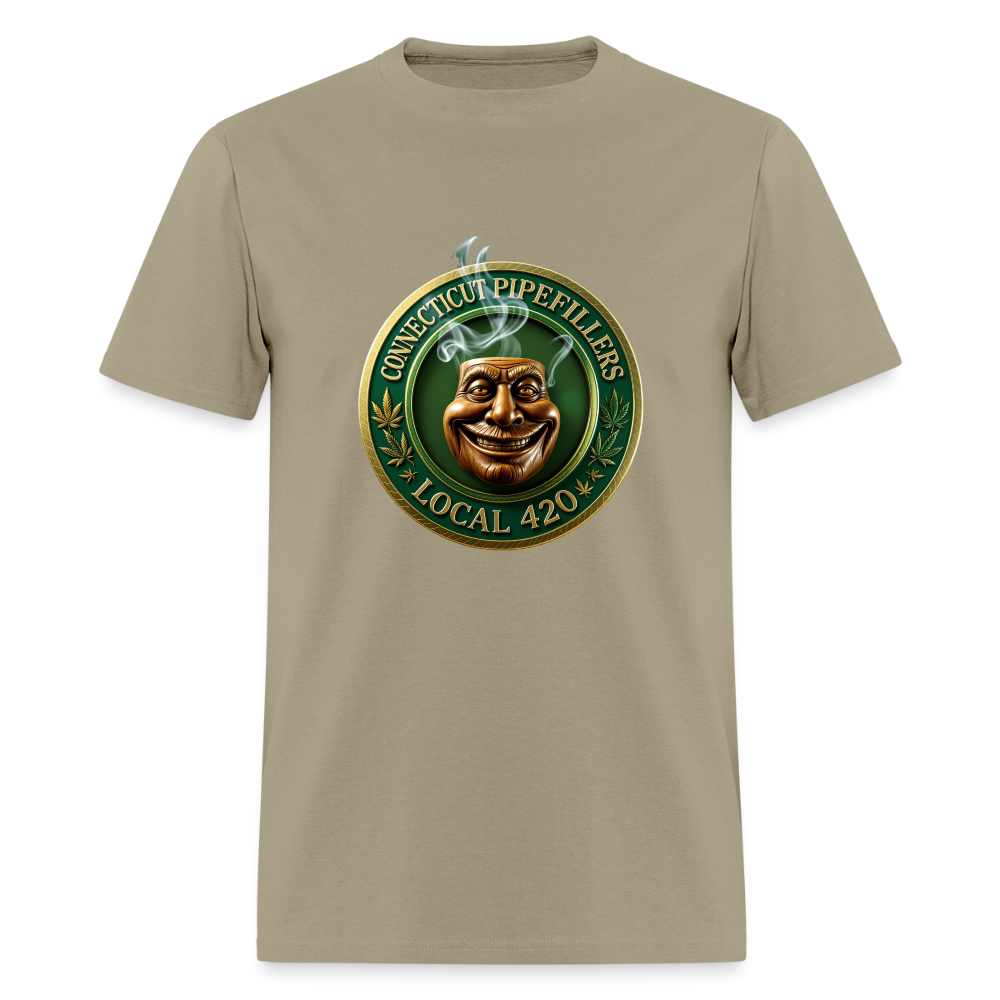 CONNECTICUT PIPEFILLERS LOCAL 420 DESIGN Men's T-Shirt - khaki