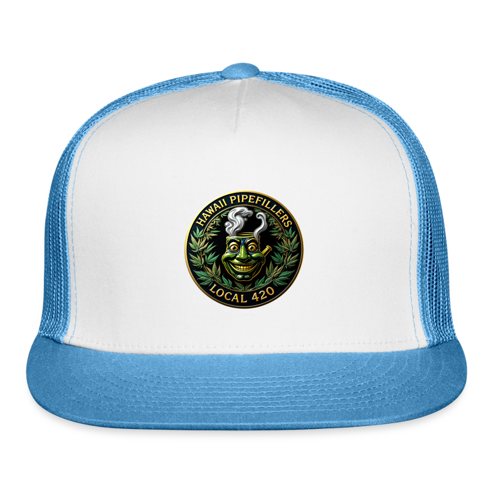 HAWAII PIPEFILLERS LOCAL 420 Trucker Hat - white/blue