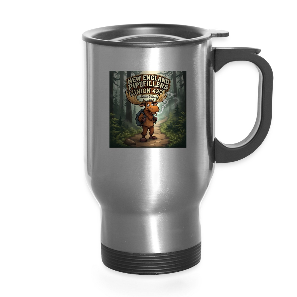 NEW ENGLAND PIPEFILLERS UNION 420 14 oz Travel Mug - silver