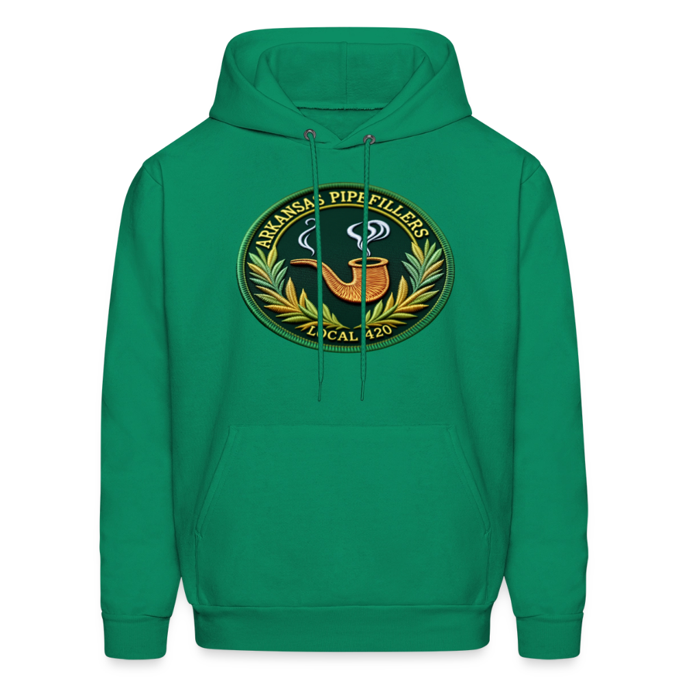 ARKANSAS PIPEFILLERS LOCAL 420 F/B EMBLEMS  Men's Hoodie - kelly green