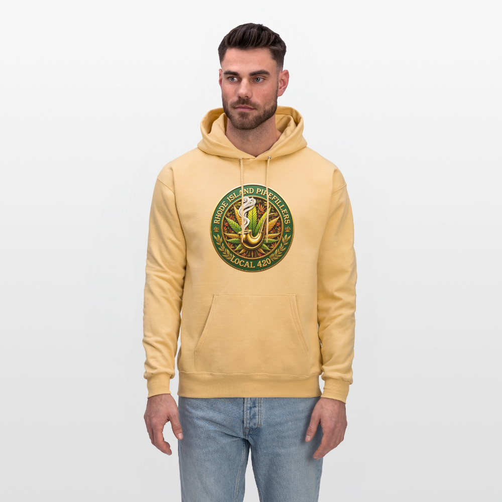 RHODE ISLAND PIPEFILLERS LOCAL 420 F/B DESIGNS Men's Hoodie - light gold 