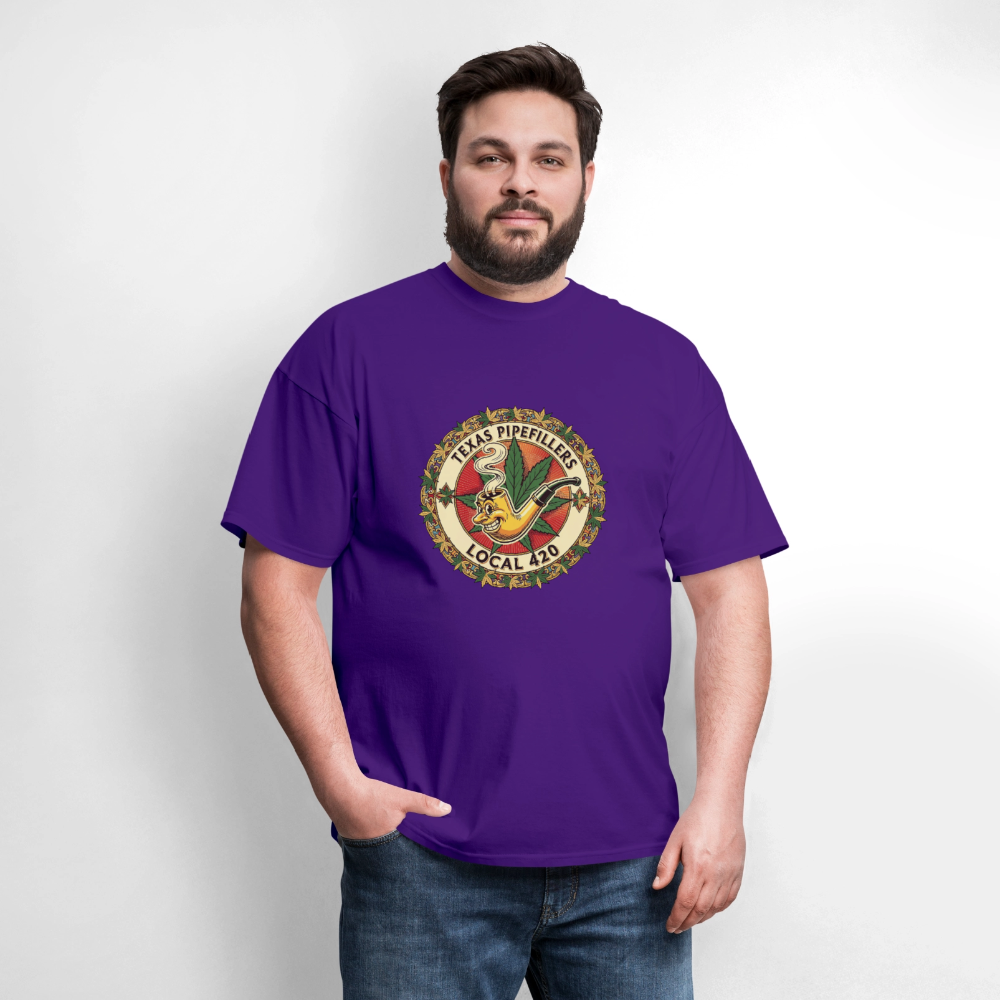 TEXAS PIPEFILLERS LOCAL 420 Men's T-Shirt - purple