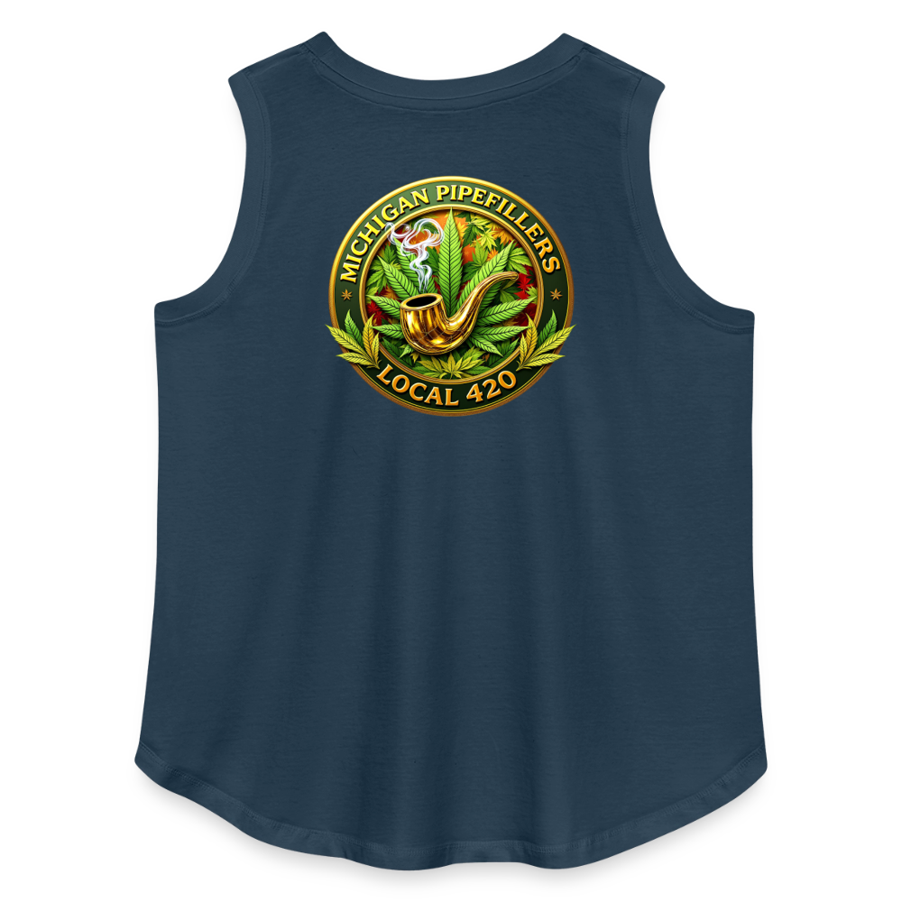 MICHIGAN PIPEFILLERS LOCAL 420 F/B DESIGN Women's Curvy Relaxed Tank Top - denim