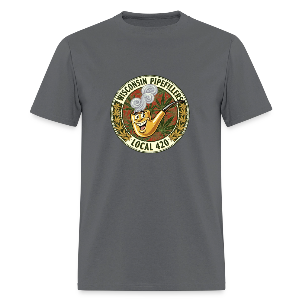 WISCONSIN PIPEFILLERS LOCL 420 F/B DESIGN Men's T-Shirt - charcoal