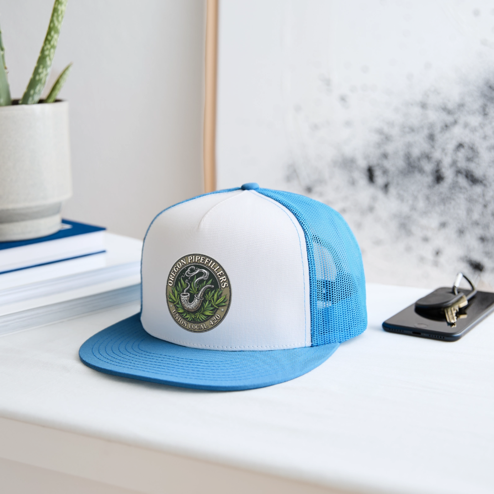 OREGON PIPEFILLERS LOCAL 420 Trucker Hat - white/blue