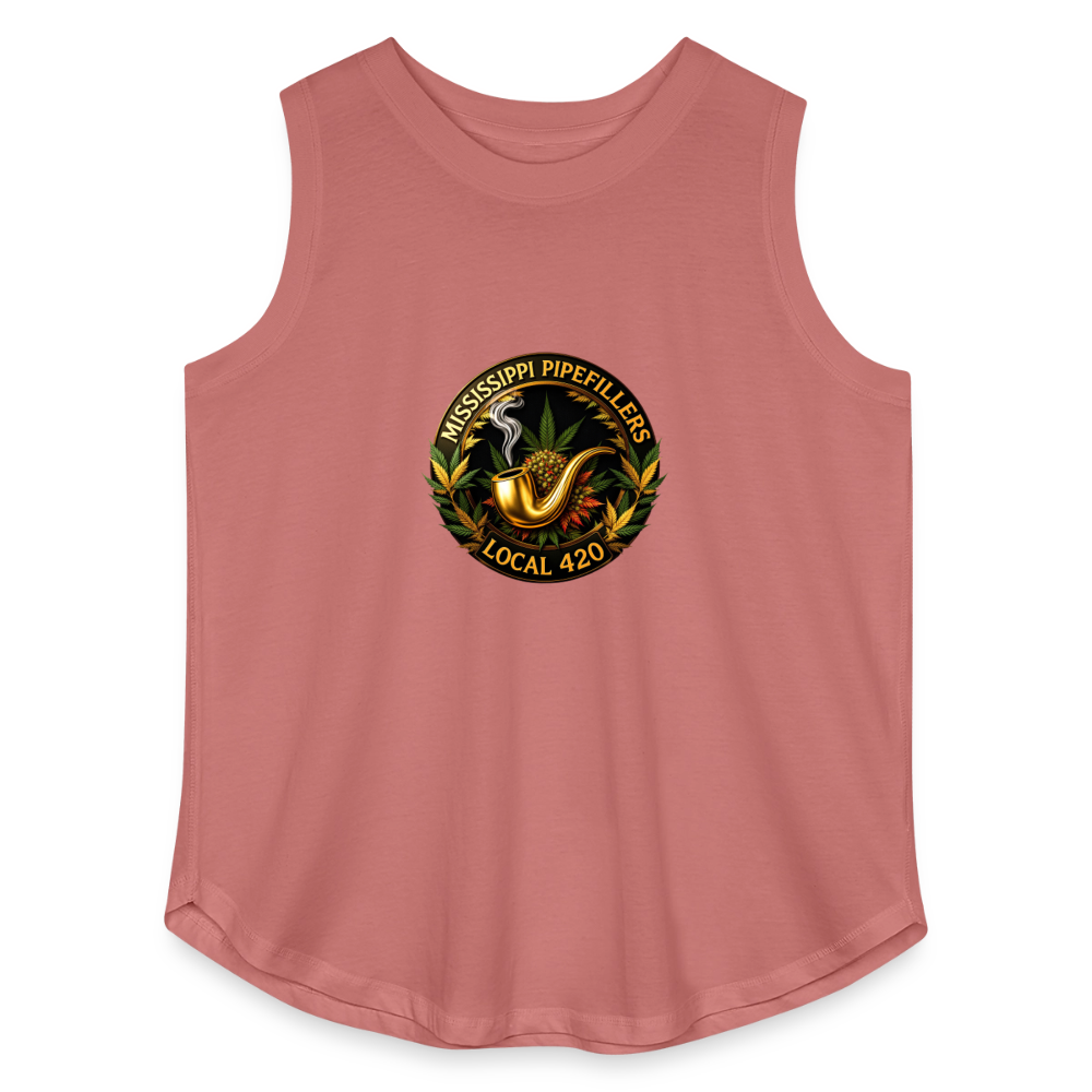 MISSISSIPPI PIPEFILLERS LOCAL 420 Women's Curvy Relaxed Tank Top - mauve