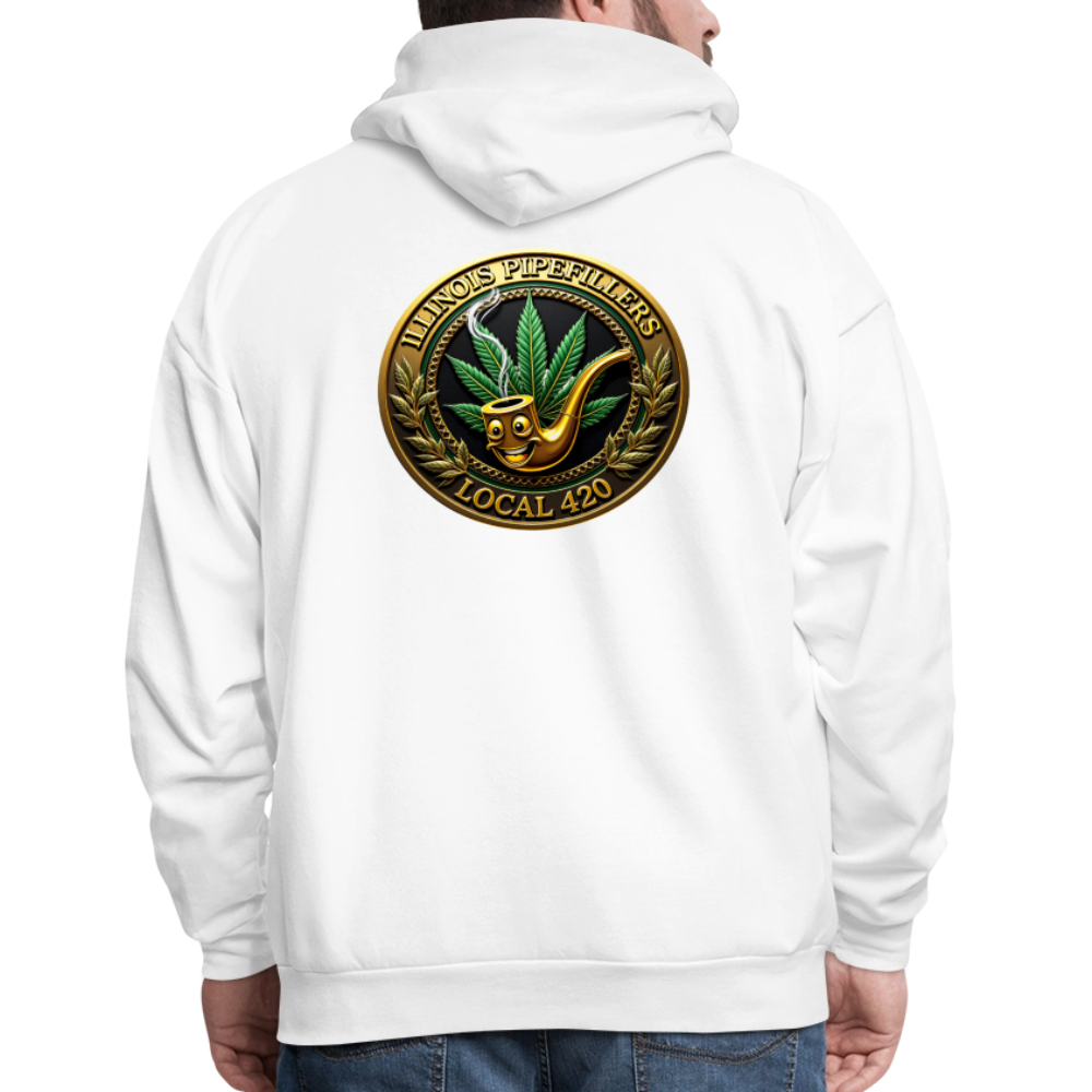 ILLINOIS PIPEFILLERS LOCAL 420 F/B DESIGN Men's Hoodie - white