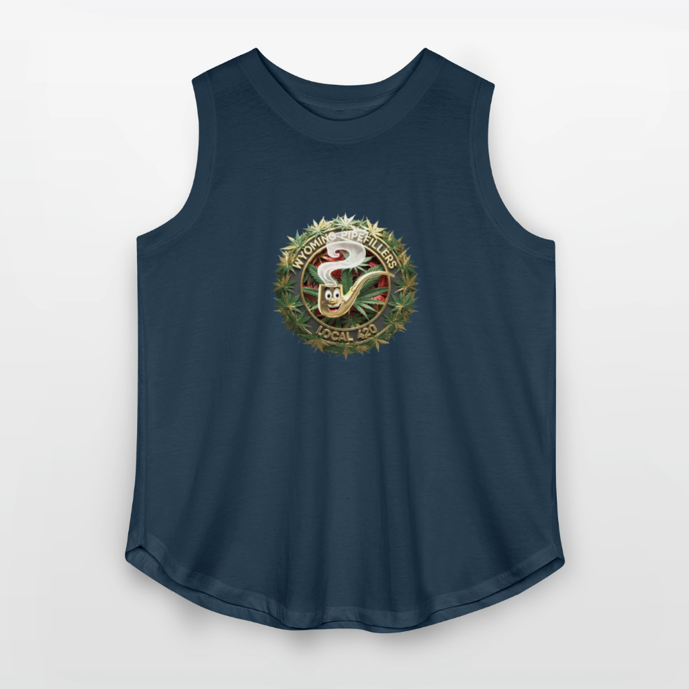WYOMING PIPEFILLERS LOCAL 420 Women's Curvy Relaxed Tank Top - denim