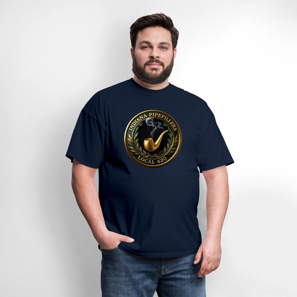 INDIANA PIPEFILLERS LOCAL 420 Men's T-Shirt - navy