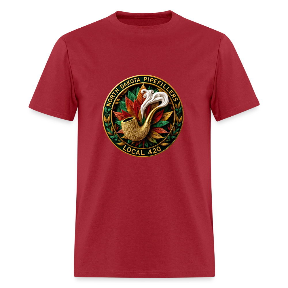 NORTH DAKOTA PIPEFILLERS LOCAL 420 F/B DESIGNS Men's T-Shirt - true red