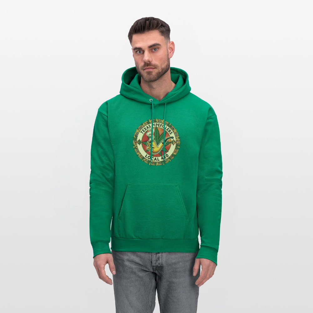 TEXAS PIPEFILLERS LOCAL 420 F/B DESIGN Men's Hoodie - kelly green