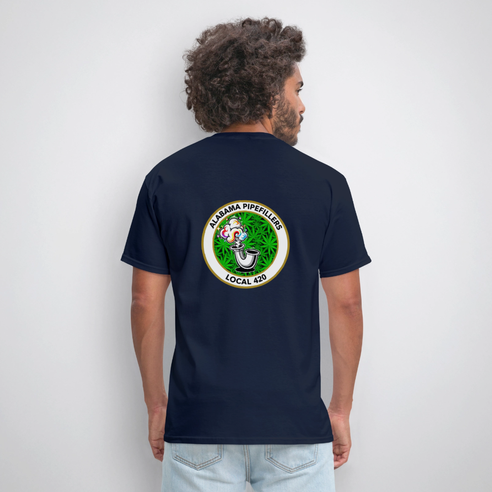 ALABAMA -PIPEFILLERS LOCAL 420 F/B EMBLEMS Men's T-Shirt - navy