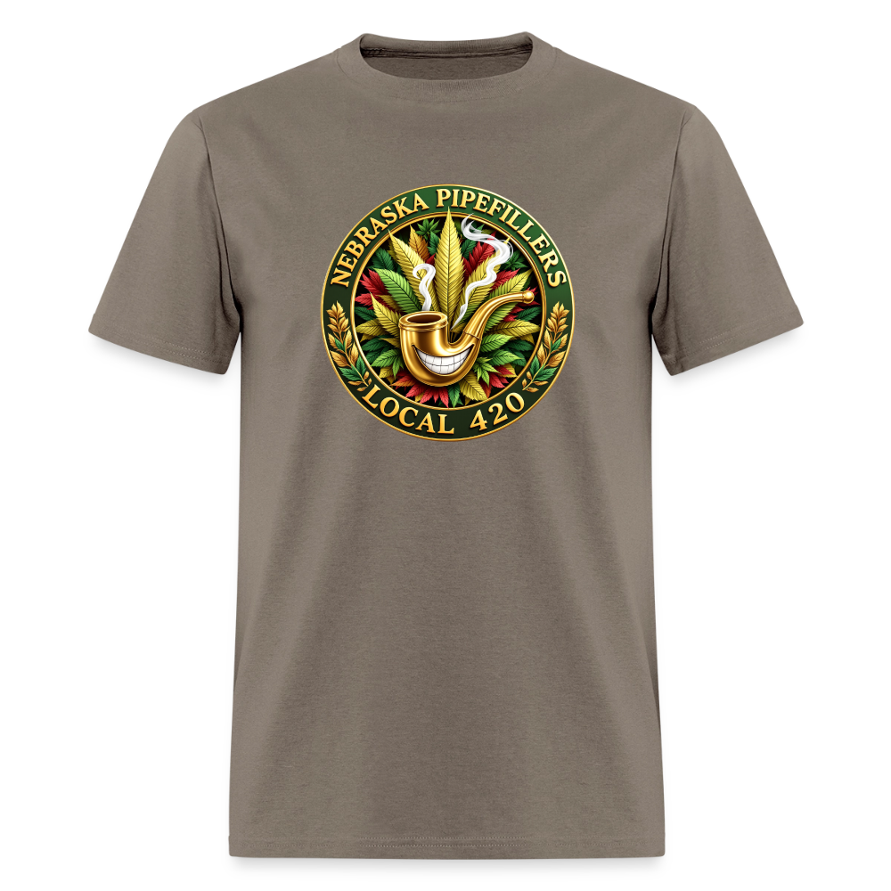 NEBRASKA PIPEFILLERS LOCAL 420 F/B DESIGNS Men's T-Shirt - safari