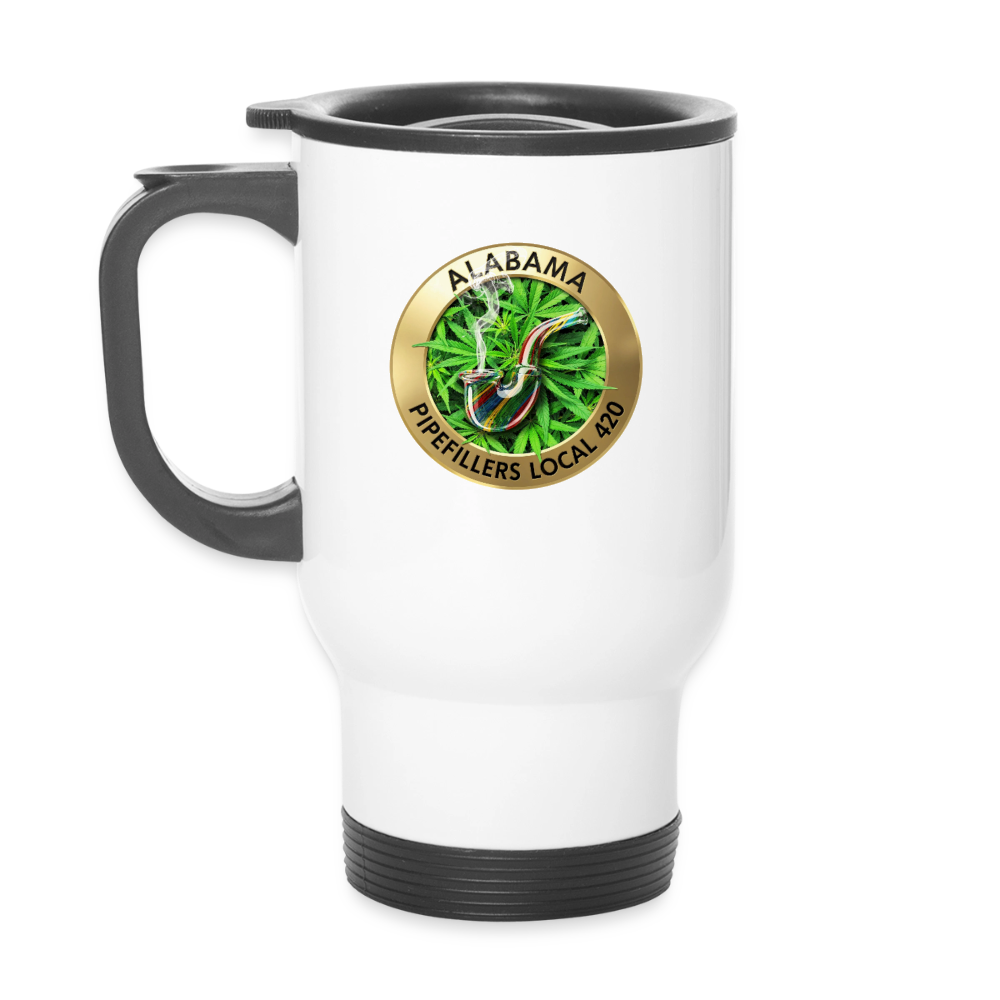 ALABAMA -PIPEFILLERS LOCAL 420 14 oz Stainless Steel Travel Mug - white
