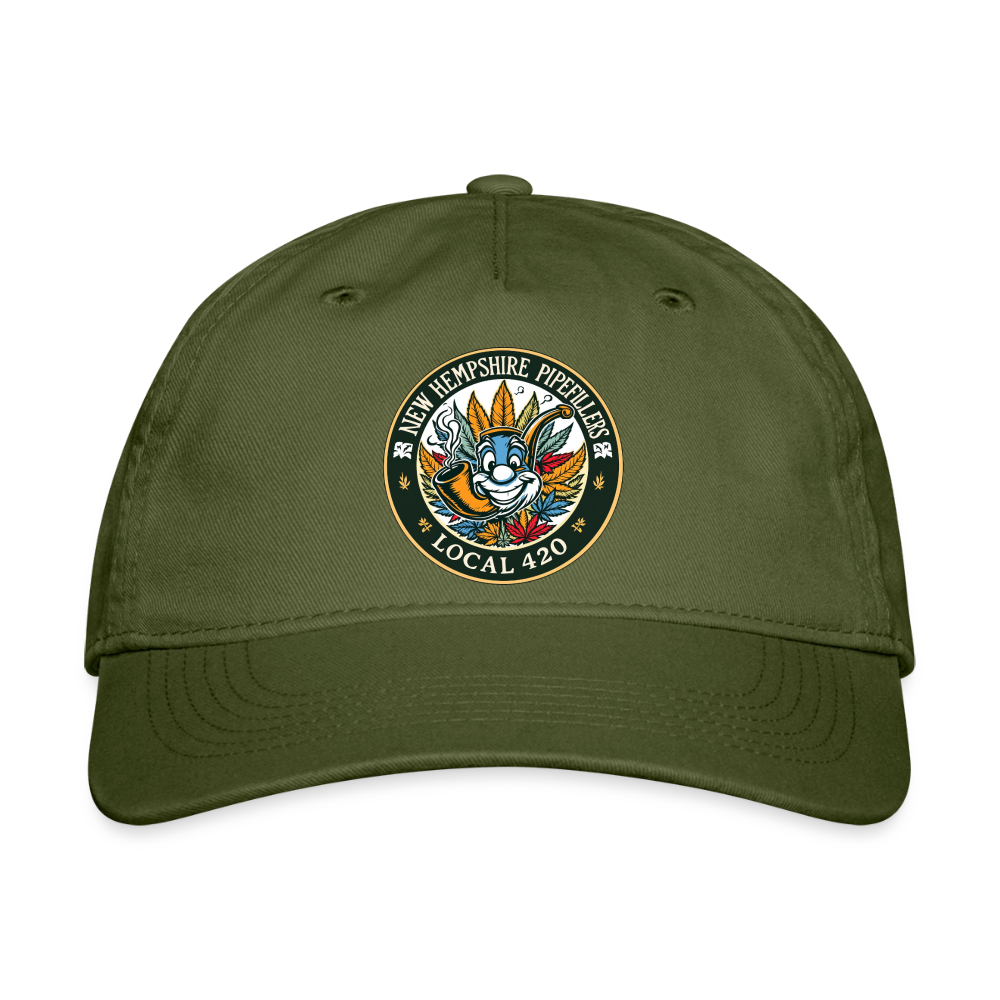 NEW HEMPSHIRE PIPERFILLERS LOCAL 420 CHRIS Organic Baseball Cap - olive green