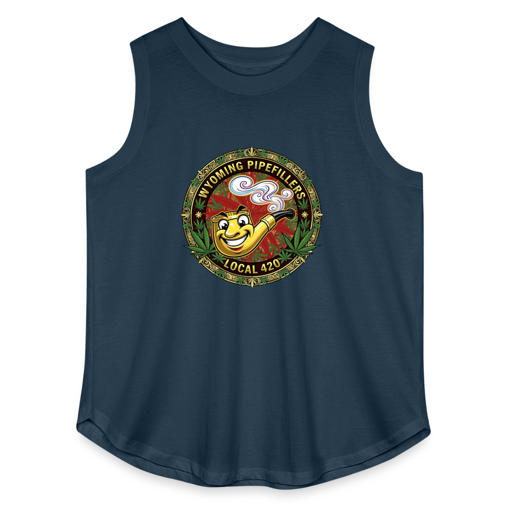WYOMING PIPEFILLERS LOCAL 420 F/B DESIGN Women's Curvy Relaxed Tank Top - denim