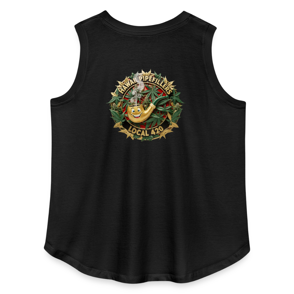 HAWAII PIPEFILLERS LOCAL 420 F/B DESIGN Women's Curvy Relaxed Tank Top - black