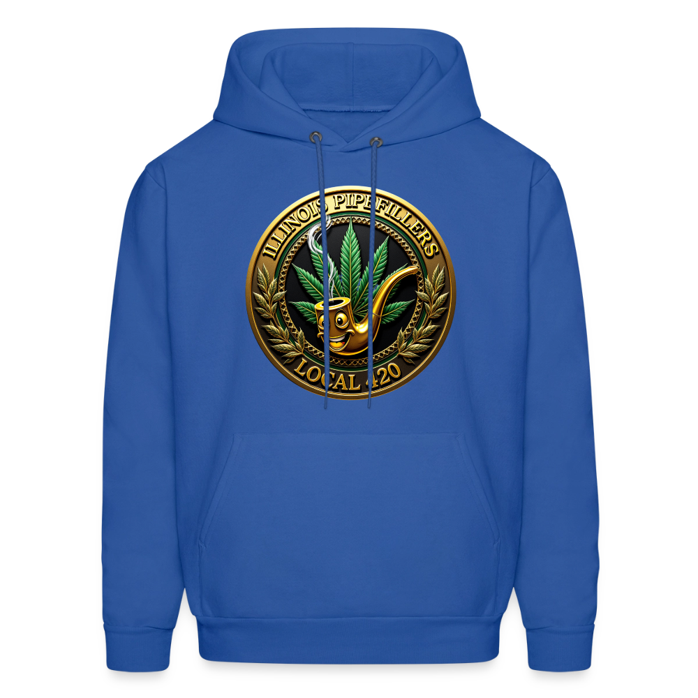 ILLINOIS PIPEFILLERS LOCAL 420 F/B EMBLEMS Men's Hoodie - royal blue