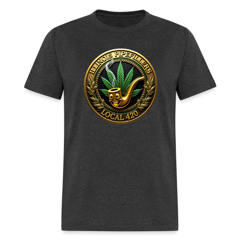 ILLINOIS PIPEFILLERS LOCAL 420 F/B DESIGN Men's T-Shirt - heather black