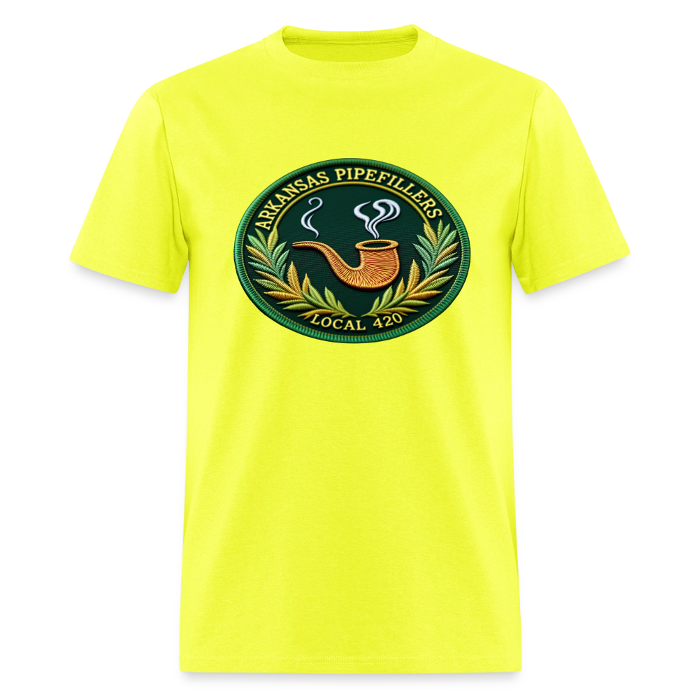 ARKANSAS PIPEFILLERS LOCAL 420 Men's T-Shirt - safety green