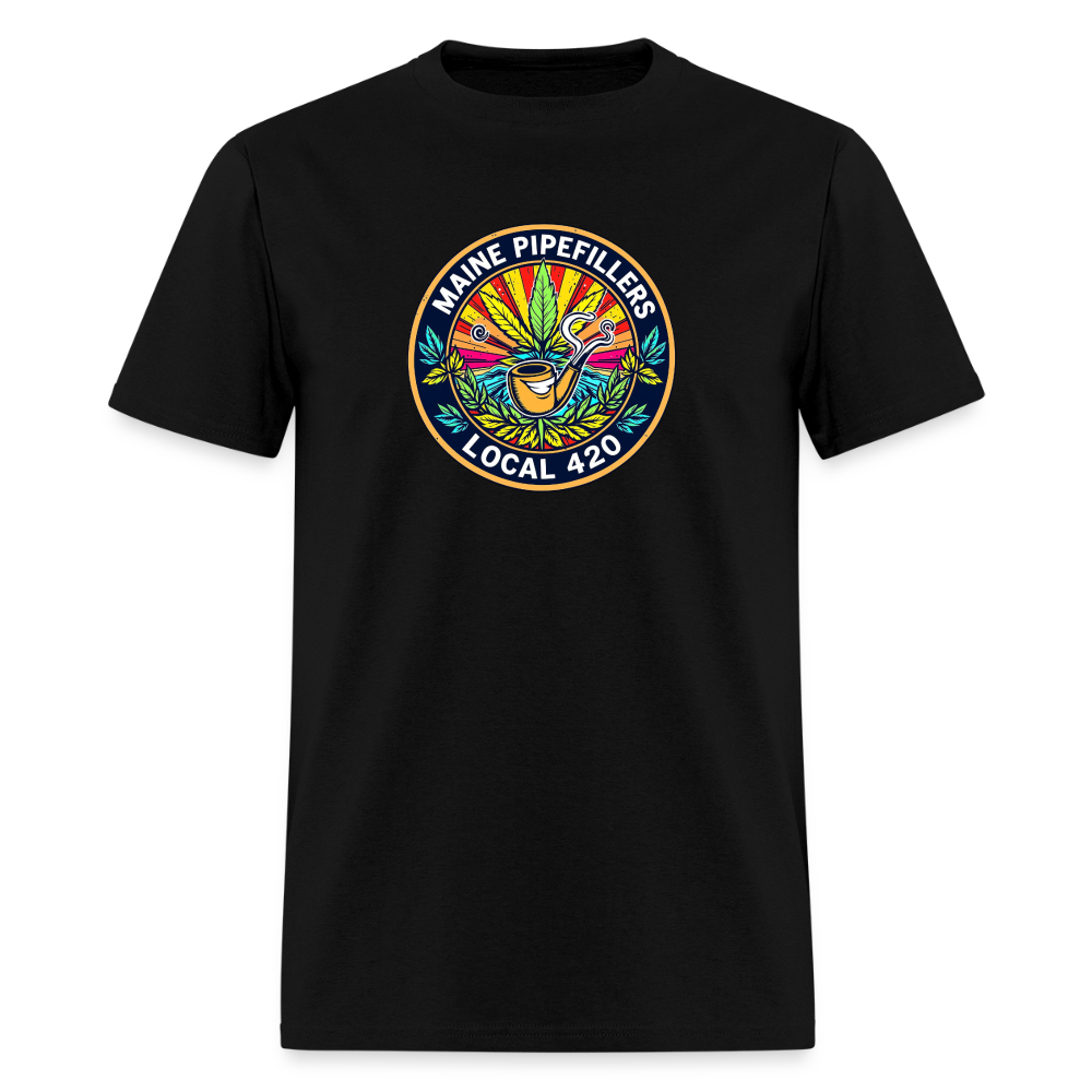 MAINE PIPEFILLERS LOCAL 420 2 EMBLEM Men's T-Shirt - black