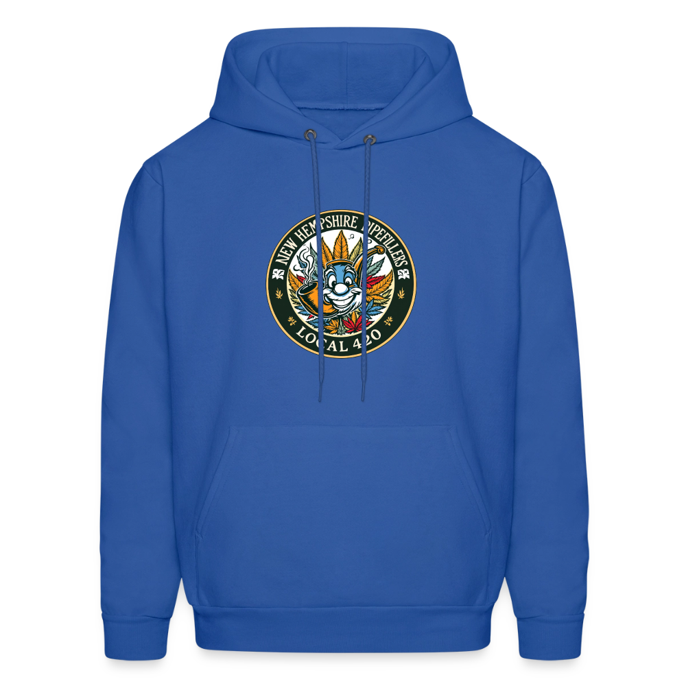 NEW HEMPSHIRE PIPEFILLERS LOCAL 420 2 EMBLEM Men's Hoodie - royal blue