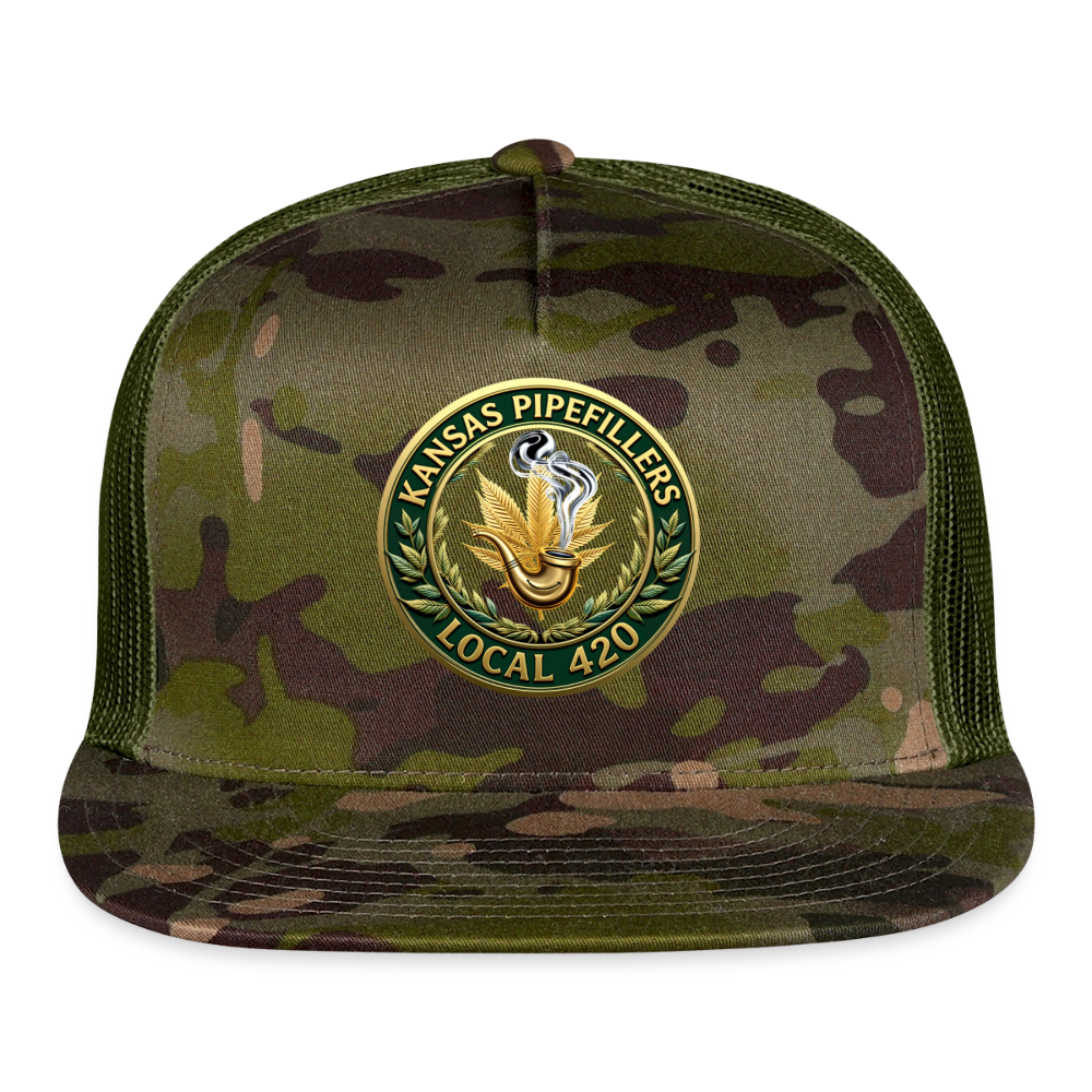 KANSAS PIPEFILLERS LOCAL 420 CAMO Trucker Hat - MultiCam\green