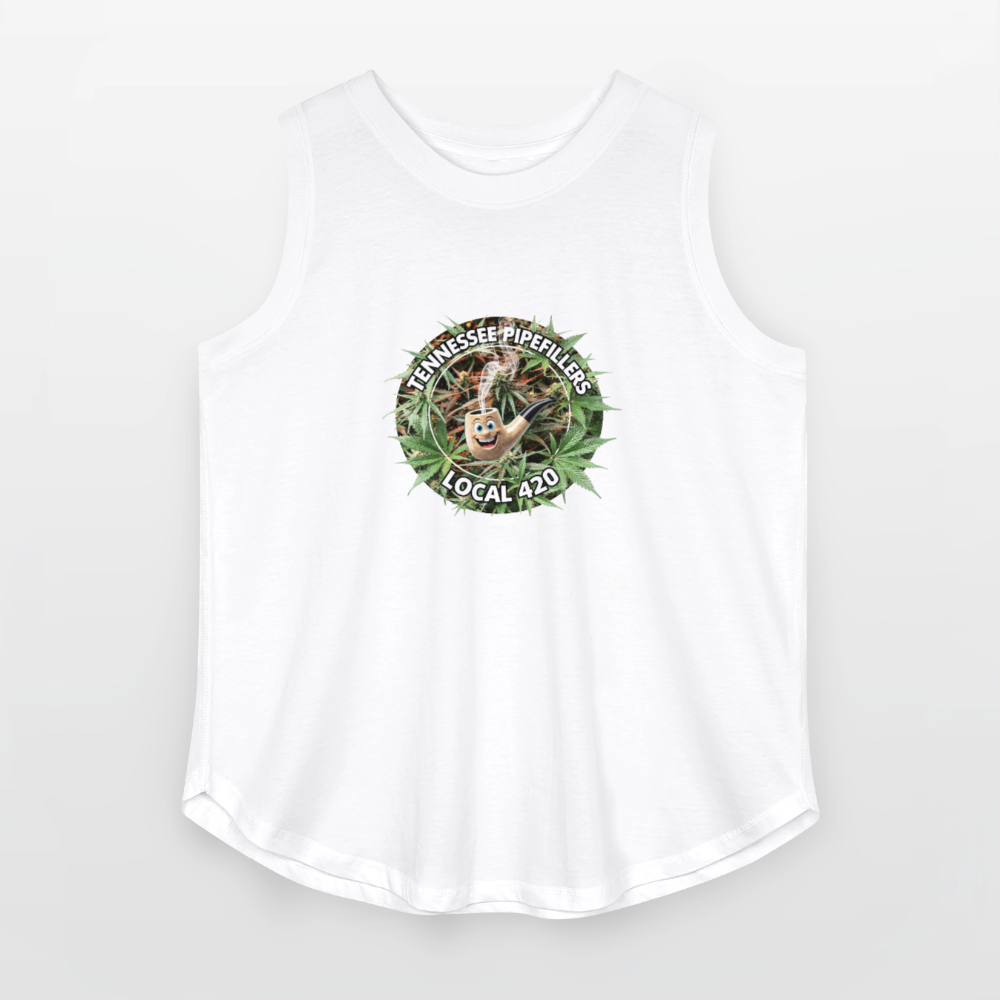 TENNESSEE PIPEFILLERS LOCAL 420 Women's Curvy Relaxed Tank Top - white