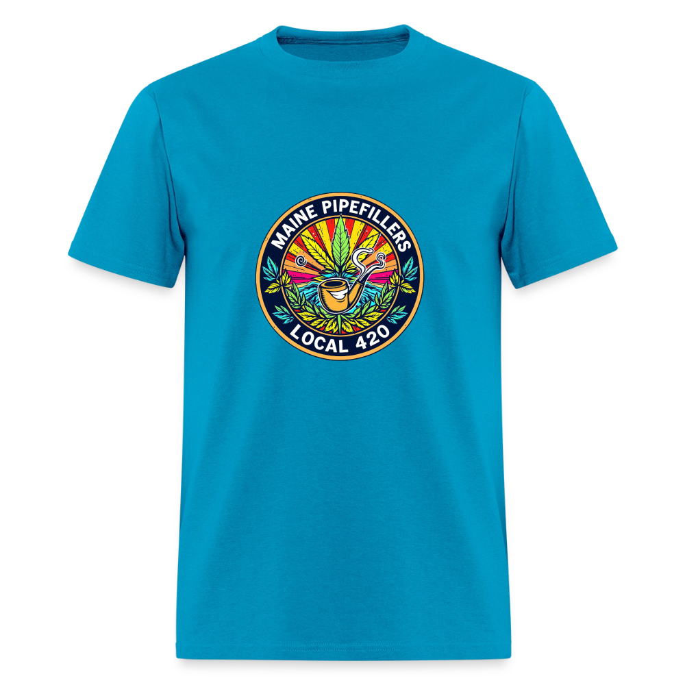 MAINE PIPEFILLERS LOCAL 420 Men's T-Shirt - turquoise