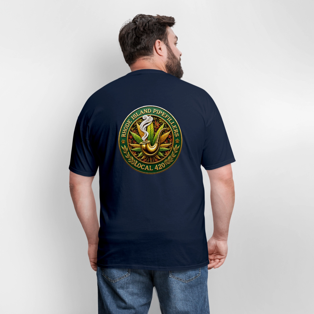 RHODE ISLAND PIPEFILLERS LOCAL 420 F/B DESIGNS Men's T-Shirt - navy