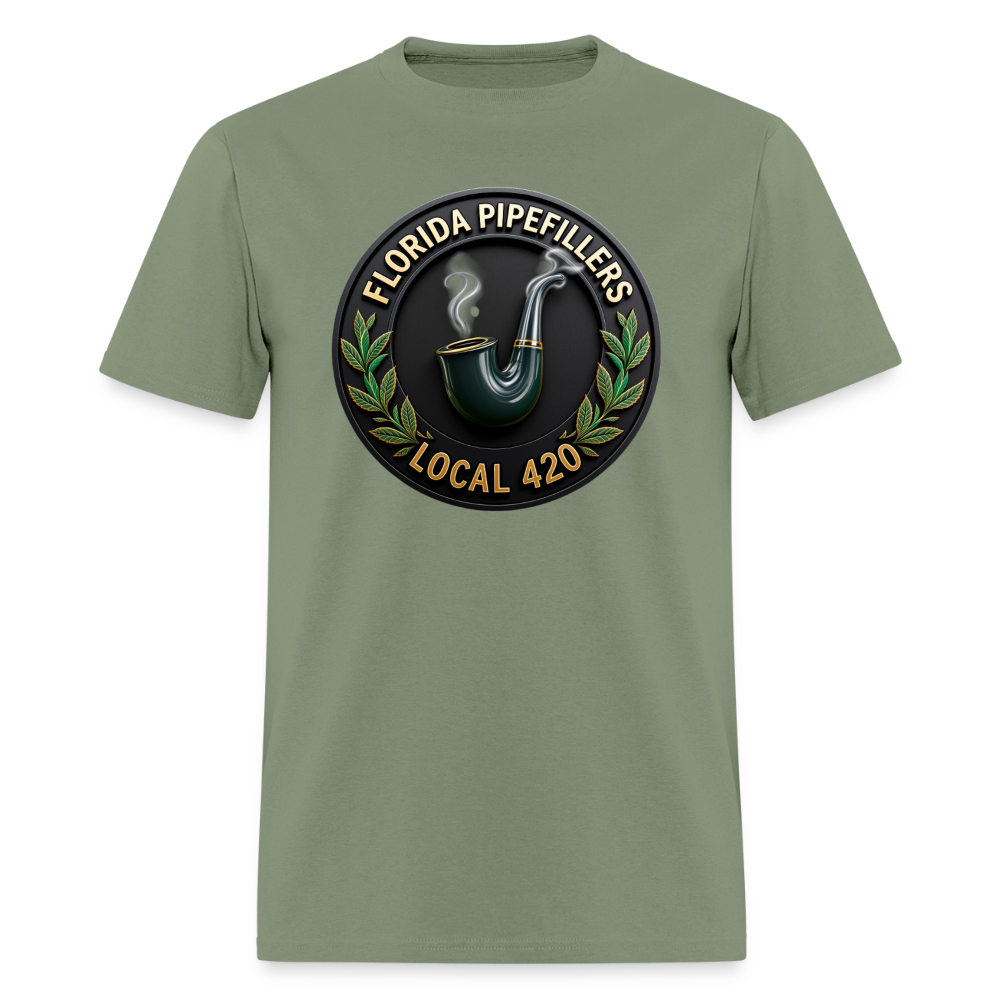 FLORIDA PIPEFILLERS LOCAL 420 F/B DESIGN Men's T-Shirt - military green