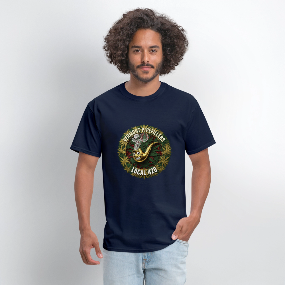 VERMONT PIPEFILLERS LOCAL 420 Men's T-Shirt - navy