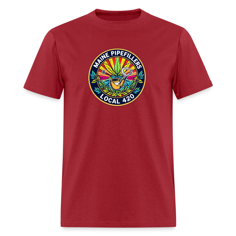 MAINE PIPEFILLERS LOCAL 420 2 EMBLEM Men's T-Shirt - true red